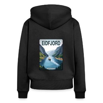 Eidfjord - Women's Premium Organic Zip Hoodie - black - Back - Julia (174cm)