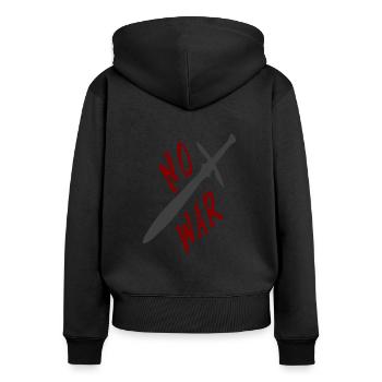 Peace, not war - Women's Premium Organic Zip Hoodie - black - Back - Julia (174cm)