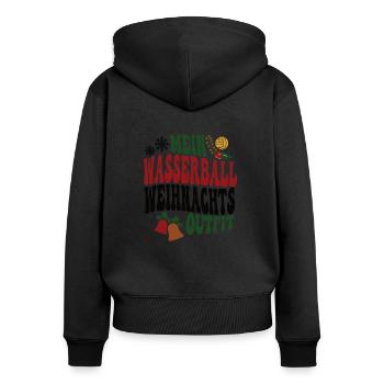 Wasserball Weihnachten Spieler Wasserballer XMAS - Frauen Premium Bio Zip Hoodie - Schwarz - Hinten - Julia (174cm)