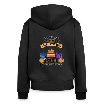 Wasserball König Geburtstag Spieler Trainer Geb - Frauen Premium Bio Zip Hoodie - Schwarz - Hinten - Julia (174cm)