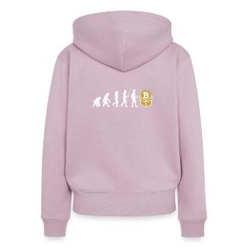 Bitcoin-Miner - Frauen Premium Bio Zip Hoodie - Altrosa - Hinten - Julia (174cm)