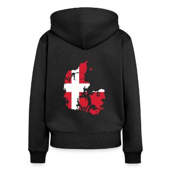 Danemark drapeau drapeau - Sweat à capuche zippé Premium bio Femme - noir - Dos - Julia (174cm)