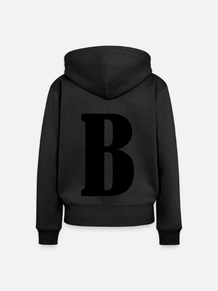 B - Frauen Premium Bio Zip Hoodie - Schwarz