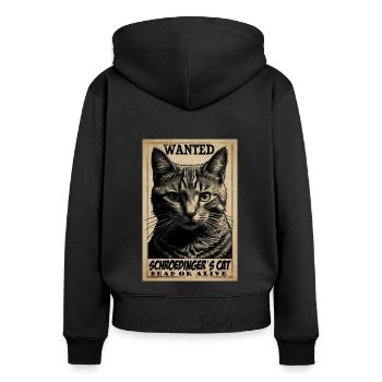 Le chat de Schrödinger - Sciences et études - Sweat à capuche zippé Premium bio Femme - noir - Dos - Julia (174cm)