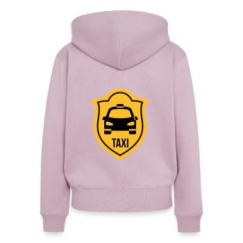 Taxi - Frauen Premium Bio Zip Hoodie - Altrosa - Hinten - Julia (174cm)