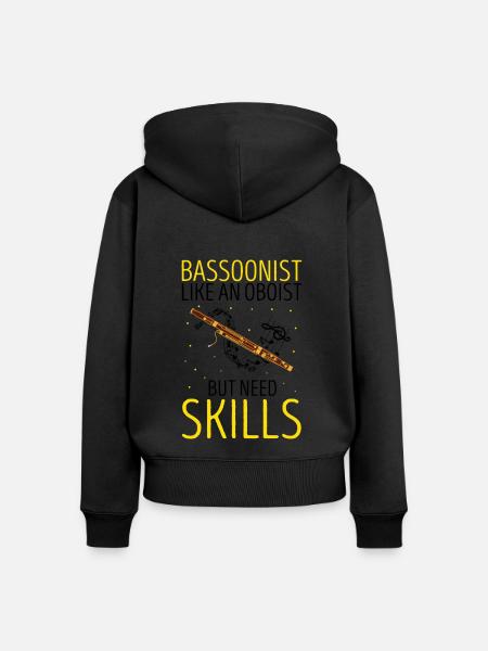 Orchester und Holzblasinstrument - Frauen Premium Bio Zip Hoodie - Schwarz