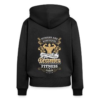 Fitness Trainer Bench Press Training - Women's Premium Organic Zip Hoodie - black - Back - Julia (174cm)