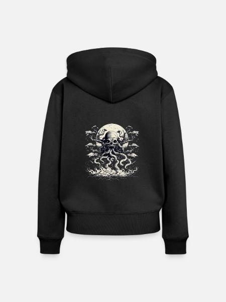 Oktopusbaum 2 - Frauen Premium Bio Zip Hoodie - Schwarz