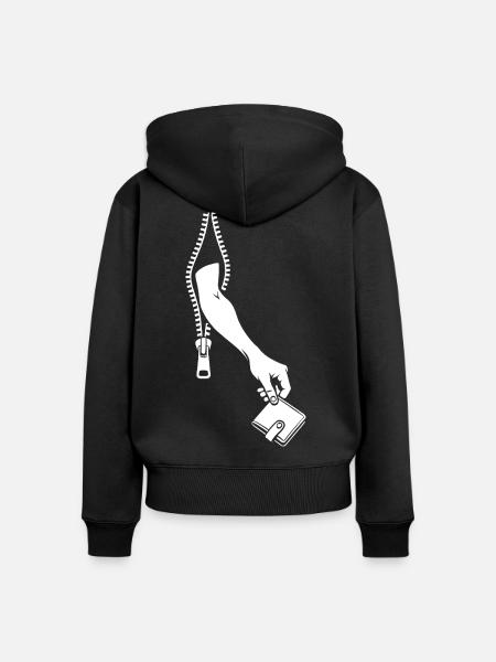 Taschendieb - Frauen Premium Bio Zip Hoodie - Schwarz