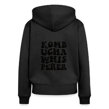 Kombucha Whisperer - schwarz - Frauen Premium Bio Zip Hoodie - Schwarz - Hinten - Julia (174cm)