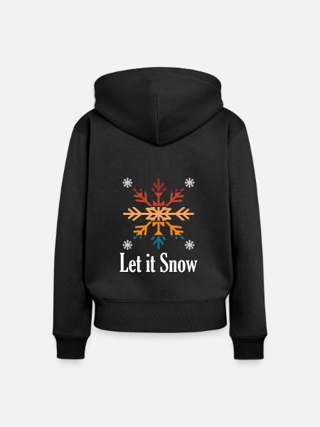 Let it Snow - Frauen Premium Bio Zip Hoodie - Schwarz