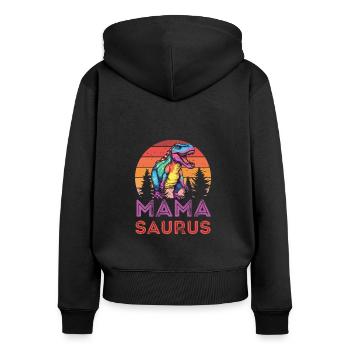 Mama saurus - Women's Premium Organic Zip Hoodie - black - Back - Julia (174cm)