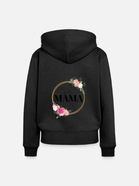 Beste Mama - Frauen Premium Bio Zip Hoodie - Schwarz