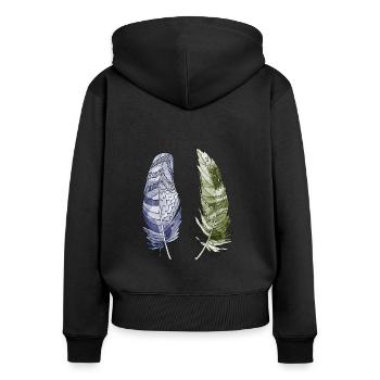 Pen - Women's Premium Organic Zip Hoodie - black - Back - Julia (174cm)