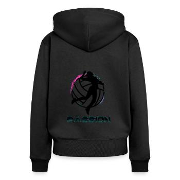 Volley-ball - Sweat à capuche zippé Premium bio Femme - noir - Dos - Julia (174cm)