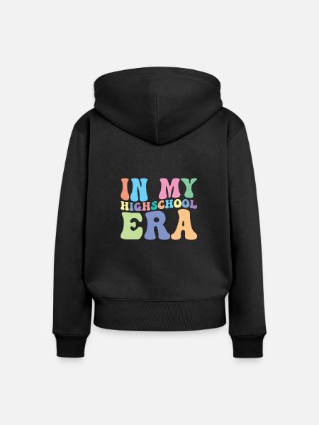 Gymnasium Retro Groovy Student - Frauen Premium Bio Zip Hoodie - Schwarz