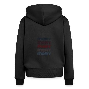 70er Retro Name Vintage Personalisieres Mary - Frauen Premium Bio Zip Hoodie - Schwarz - Hinten - Julia (174cm)
