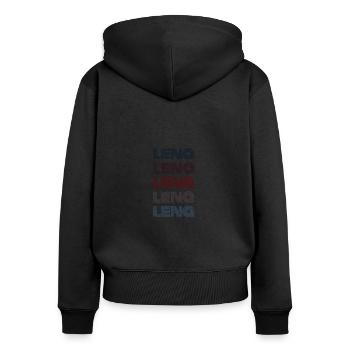 70s Retro Nom Vintage Personnalisé Lena - Sweat à capuche zippé Premium bio Femme - noir - Dos - Julia (174cm)