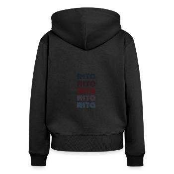 70s Retro Name Vintage Personalized Rita - Women's Premium Organic Zip Hoodie - black - Back - Julia (174cm)