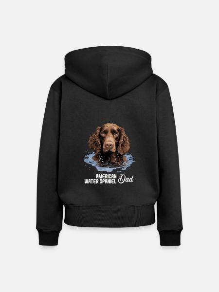 Hund American Water Spaniel - Frauen Premium Bio Zip Hoodie - Schwarz
