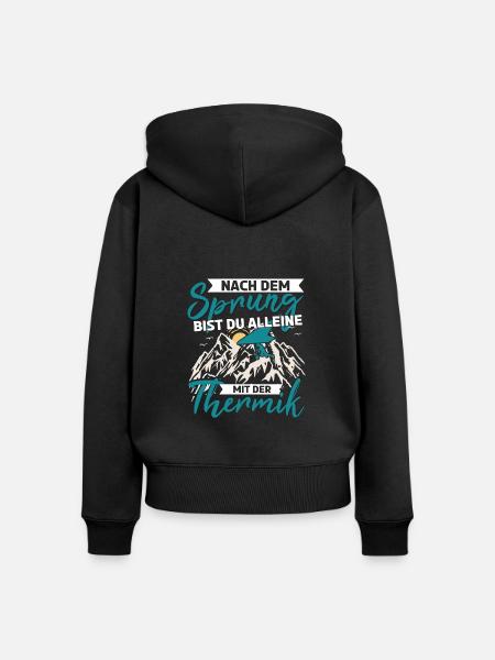 Drachenfliegen Hängegleiter - Frauen Premium Bio Zip Hoodie - Schwarz