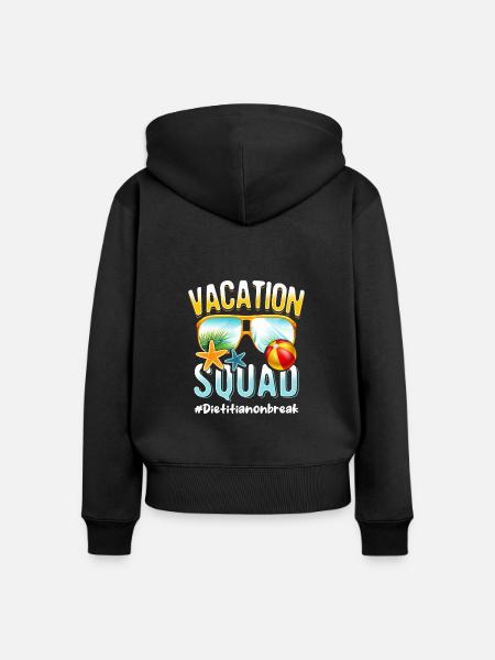 Diätassistent Vacation Squad #Dietitianonbreak - Frauen Premium Bio Zip Hoodie - Schwarz