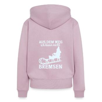 Schlitten Wintersportler Rodeln Rodler - Frauen Premium Bio Zip Hoodie - Altrosa - Hinten - Julia (174cm)