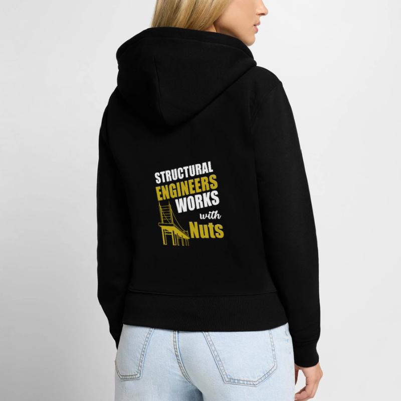 Construction carpenter structural engineer working with nuts Women's Premium Organic Zip Hoodie