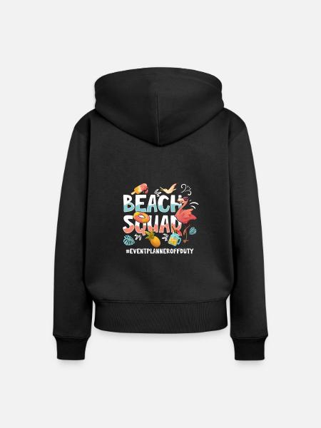 Eventplaner Vacation Beach Group - Frauen Premium Bio Zip Hoodie - Schwarz