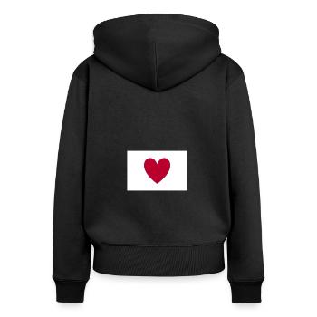 Japan Flagge Herz Tokio - Frauen Premium Bio Zip Hoodie - Schwarz - Hinten - Julia (174cm)