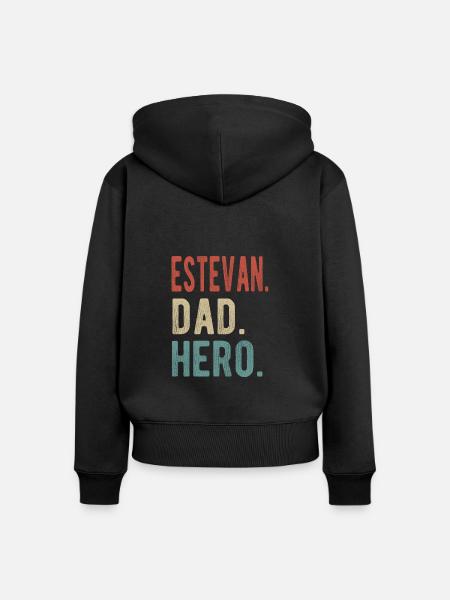 Estevan Papa Held - Frauen Premium Bio Zip Hoodie - Schwarz