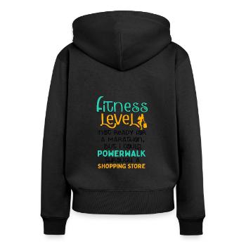 Marathon Shopping Store - Gym Women - Women's Premium Organic Zip Hoodie - black - Back - Julia (174cm)