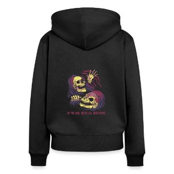 Drôle Grim Reaper Lover Halloween Horreur - Sweat à capuche zippé Premium bio Femme - noir - Dos - Julia (174cm)