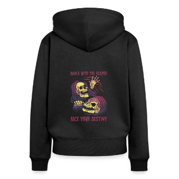 Lustiger Sensenmann-liebhaber Halloween Horror - Frauen Premium Bio Zip Hoodie - Schwarz - Hinten - Julia (174cm)