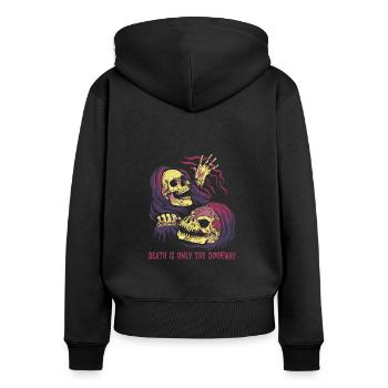Lustiger Sensenmann-liebhaber Halloween Horror - Frauen Premium Bio Zip Hoodie - Schwarz - Hinten - Julia (174cm)