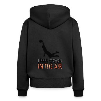 Basket-ball jouant joueur de baskteball Dunk cadeau - Sweat à capuche zippé Premium bio Femme - noir - Dos - Julia (174cm)