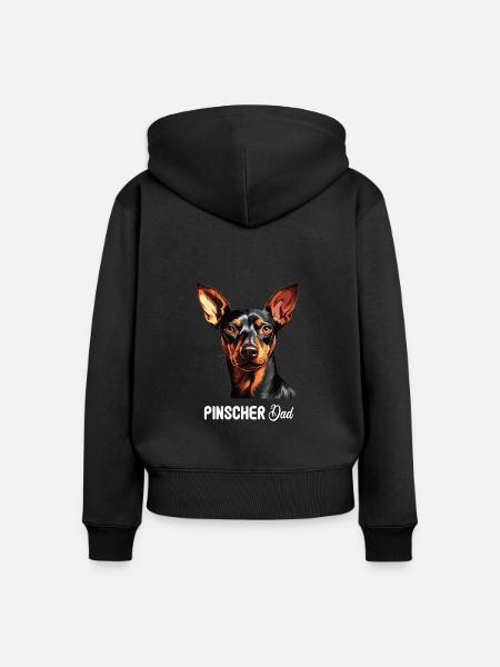 Pinscher - Frauen Premium Bio Zip Hoodie - Schwarz