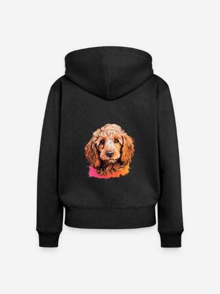Pudel - Frauen Premium Bio Zip Hoodie - Schwarz