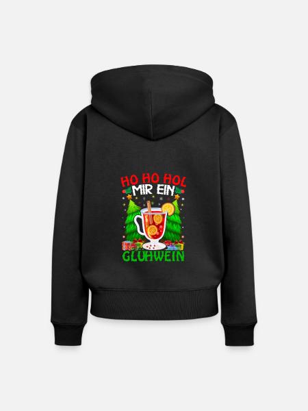 Glühwein Weihnachtsfeier Geschenkidee - Frauen Premium Bio Zip Hoodie - Schwarz
