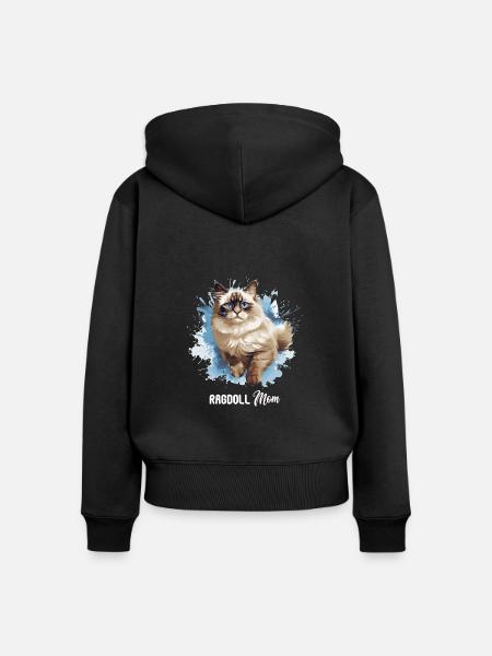 Ragdoll - Frauen Premium Bio Zip Hoodie - Schwarz