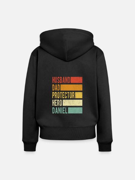 Daniel Name Papa Geschenk - Frauen Premium Bio Zip Hoodie - Schwarz