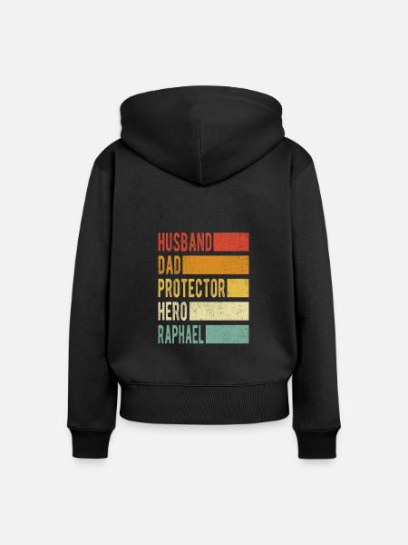 Raphael Name Papa Geschenk - Frauen Premium Bio Zip Hoodie - Schwarz