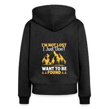 Waldbesitzer Naturliebhaber Baumliebhaber Wald - Frauen Premium Bio Zip Hoodie - Schwarz - Hinten - Julia (174cm)