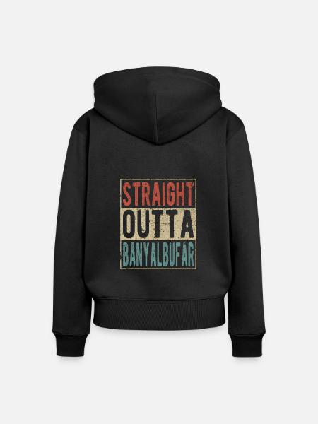 Direkt aus Banyalbufar - Frauen Premium Bio Zip Hoodie - Schwarz