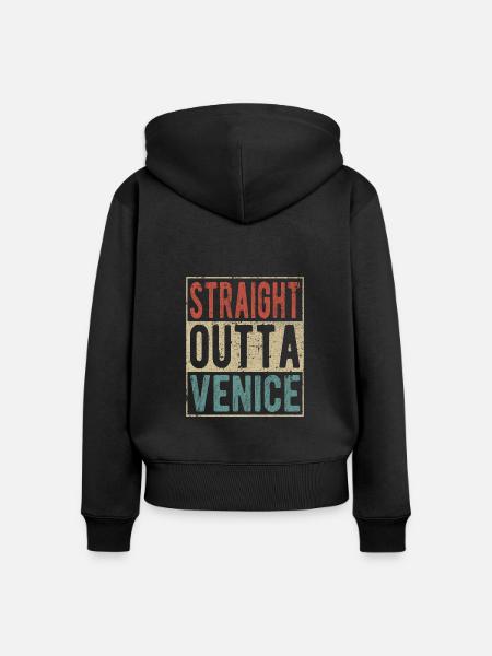Direkt aus Venedig - Frauen Premium Bio Zip Hoodie - Schwarz