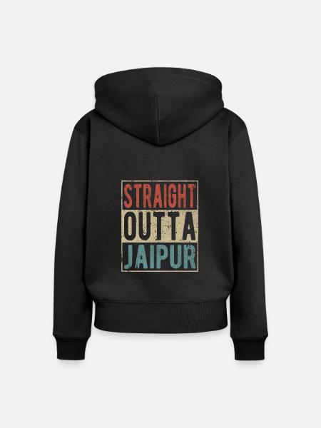 Direkt aus Jaipur - Frauen Premium Bio Zip Hoodie - Schwarz