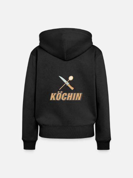 KÖCHIN - Frauen Premium Bio Zip Hoodie - Schwarz
