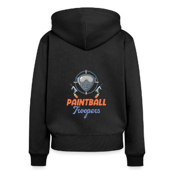 Paintball Troopers Shooter Woodsball - Sweat à capuche zippé Premium bio Femme - noir - Dos - Julia (174cm)