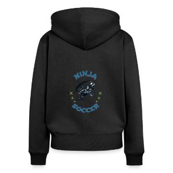 Football Ninja Sports athlétiques Arts martiaux - Sweat à capuche zippé Premium bio Femme - noir - Dos - Julia (174cm)