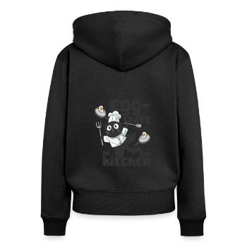 Egg-spert dans la cuisine - Sweat à capuche zippé Premium bio Femme - noir - Dos - Julia (174cm)